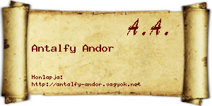 Antalfy Andor névjegykártya