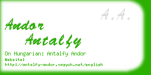 andor antalfy business card
